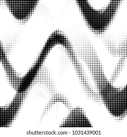 Abstract grunge grid polka dot halftone background pattern. Spotted black and white vector line illustration
