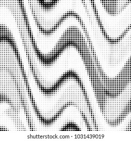 Abstract grunge grid polka dot halftone background pattern. Spotted black and white vector line illustration

