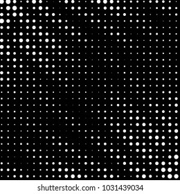 Abstract grunge grid polka dot halftone background pattern. Spotted black and white vector line illustration

