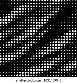 Abstract grunge grid polka dot halftone background pattern. Spotted black and white vector line illustration
