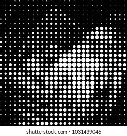 Abstract grunge grid polka dot halftone background pattern. Spotted black and white vector line illustration
