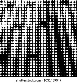 Abstract grunge grid polka dot halftone background pattern. Spotted black and white vector line illustration
