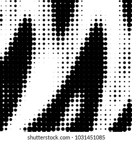 Abstract grunge grid polka dot halftone background pattern. Spotted black and white vector line illustration
