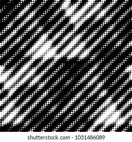 Abstract grunge grid polka dot halftone background pattern. Spotted black and white vector line illustration
