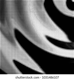 Abstract grunge grid polka dot halftone background pattern. Spotted black and white vector line illustration
