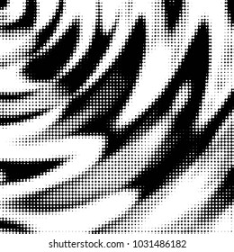 Abstract grunge grid polka dot halftone background pattern. Spotted black and white vector line illustration
