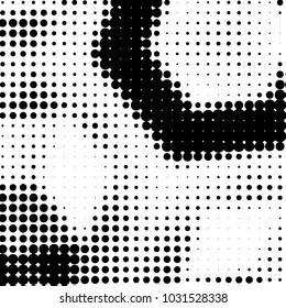 Abstract grunge grid polka dot halftone background pattern. Spotted black and white vector line illustration
