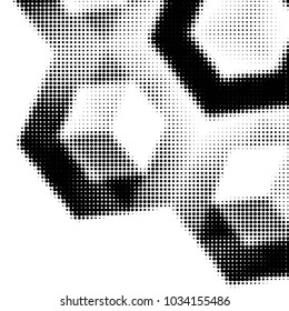 Abstract grunge grid polka dot halftone background pattern. Spotted black and white vector line illustration
