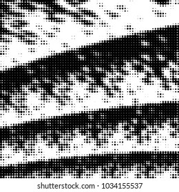 Abstract grunge grid polka dot halftone background pattern. Spotted black and white vector line illustration

