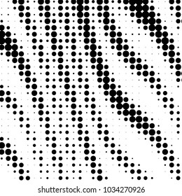 Abstract grunge grid polka dot halftone background pattern. Spotted black and white vector line illustration
