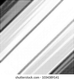 Abstract grunge grid polka dot halftone background pattern. Spotted black and white vector line illustration

