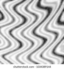 Abstract grunge grid polka dot halftone background pattern. Spotted black and white vector line illustration
