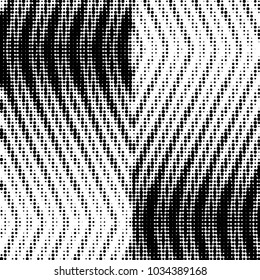 Abstract grunge grid polka dot halftone background pattern. Spotted black and white vector line illustration
