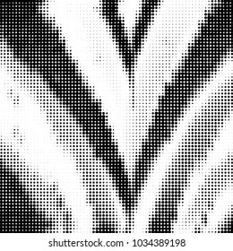 Abstract grunge grid polka dot halftone background pattern. Spotted black and white vector line illustration
