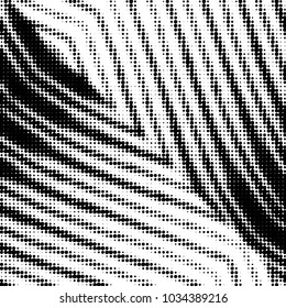 Abstract grunge grid polka dot halftone background pattern. Spotted black and white vector line illustration
