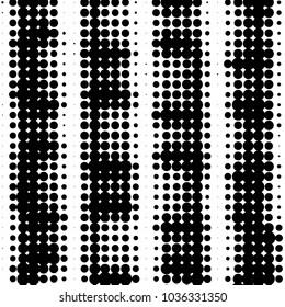 Abstract grunge grid polka dot halftone background pattern. Spotted black and white vector line illustration
