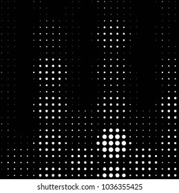 Abstract grunge grid polka dot halftone background pattern. Spotted black and white vector line illustration

