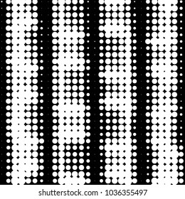 Abstract grunge grid polka dot halftone background pattern. Spotted black and white vector line illustration
