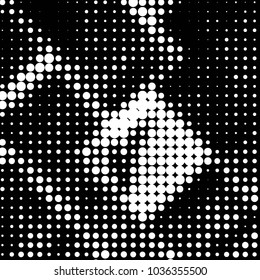Abstract grunge grid polka dot halftone background pattern. Spotted black and white vector line illustration

