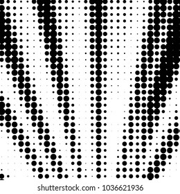 Abstract grunge grid polka dot halftone background pattern. Spotted black and white vector line illustration
