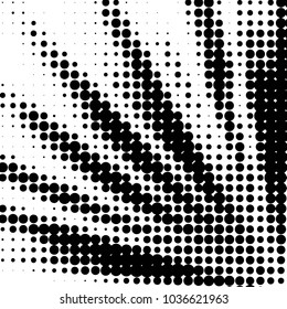 Abstract grunge grid polka dot halftone background pattern. Spotted black and white vector line illustration
