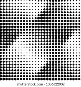 Abstract grunge grid polka dot halftone background pattern. Spotted black and white vector line illustration
