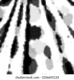 Abstract grunge grid polka dot halftone background pattern. Spotted black and white vector line illustration
