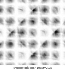 Abstract grunge grid polka dot halftone background pattern. Spotted black and white vector line illustration
