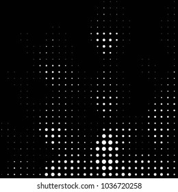 Abstract grunge grid polka dot halftone background pattern. Spotted black and white vector line illustration
