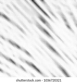 Abstract grunge grid polka dot halftone background pattern. Spotted black and white vector line illustration
