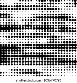 Abstract grunge grid polka dot halftone background pattern. Spotted black and white vector line illustration
