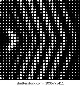 Abstract grunge grid polka dot halftone background pattern. Spotted black and white vector line illustration