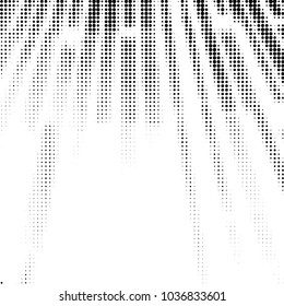 Abstract grunge grid polka dot halftone background pattern. Spotted black and white vector line illustration
