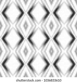 Abstract grunge grid polka dot halftone background pattern. Spotted black and white vector line illustration
