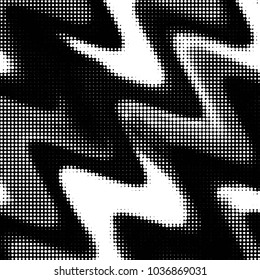 Abstract grunge grid polka dot halftone background pattern. Spotted black and white vector line illustration
