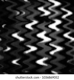 Abstract grunge grid polka dot halftone background pattern. Spotted black and white vector line illustration
