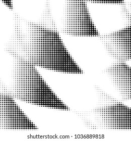 Abstract grunge grid polka dot halftone background pattern. Spotted black and white vector line illustration
