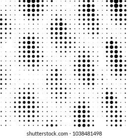 Abstract grunge grid polka dot halftone background pattern. Spotted black and white vector line illustration
