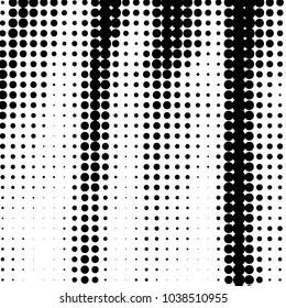 Abstract grunge grid polka dot halftone background pattern. Spotted black and white vector line illustration
