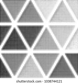 Abstract grunge grid polka dot halftone background pattern. Spotted black and white vector line illustration
