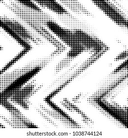 Abstract grunge grid polka dot halftone background pattern. Spotted black and white vector line illustration
