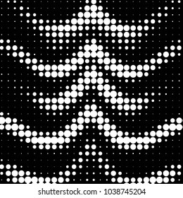 Abstract grunge grid polka dot halftone background pattern. Spotted black and white vector line illustration
