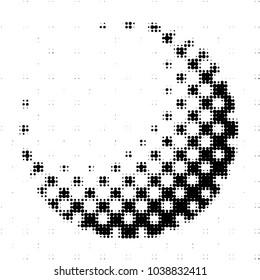 Abstract grunge grid polka dot halftone background pattern. Spotted black and white vector line illustration
