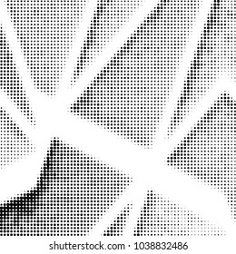 Abstract grunge grid polka dot halftone background pattern. Spotted black and white vector line illustration

