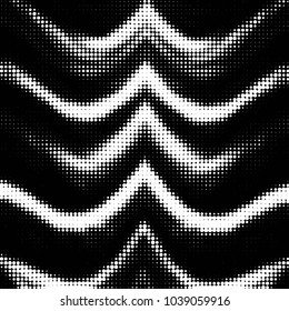 Abstract grunge grid polka dot halftone background pattern. Spotted black and white vector line illustration
