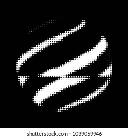 Abstract grunge grid polka dot halftone background pattern. Spotted black and white vector line illustration
