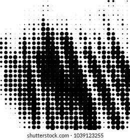 Abstract grunge grid polka dot halftone background pattern. Spotted black and white vector line illustration
