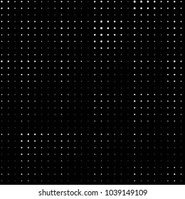 Abstract grunge grid polka dot halftone background pattern. Spotted black and white vector line illustration
