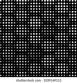 Abstract grunge grid polka dot halftone background pattern. Spotted black and white vector line illustration
