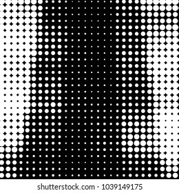 Abstract grunge grid polka dot halftone background pattern. Spotted black and white vector line illustration
